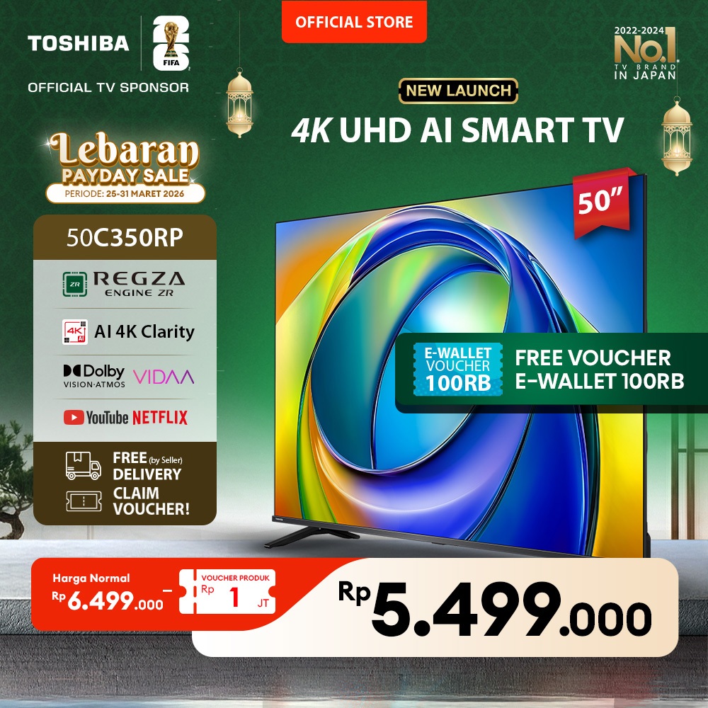 [4K] Toshiba TV 50" 4K UHD Smart TV - Regza ZR Gen3 Dolby Vision Atmos HDR10+ MEMC VRR ALLM AI Sound