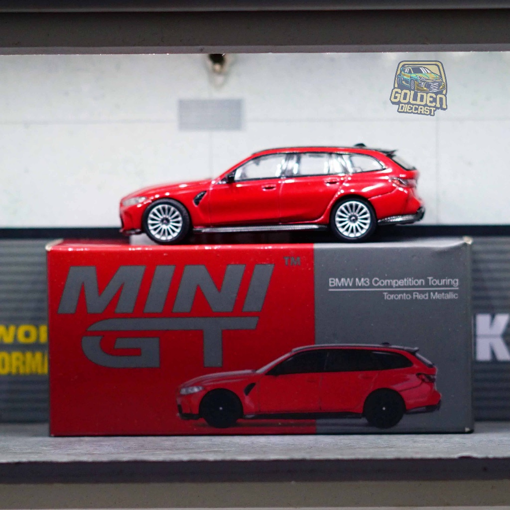 MINI GT BMW M3 COMPETITION TOURING TORONTO RED METALIC - UNSEALED + SWAP WHEELS (GOOD CONDITION)