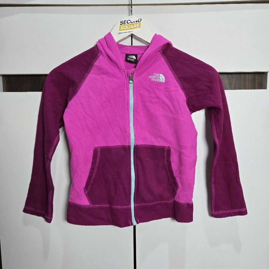 The North Face (TNF) Kids Fleece Hoodie - Magenta Purple (Size 6 / 5-6 Years)