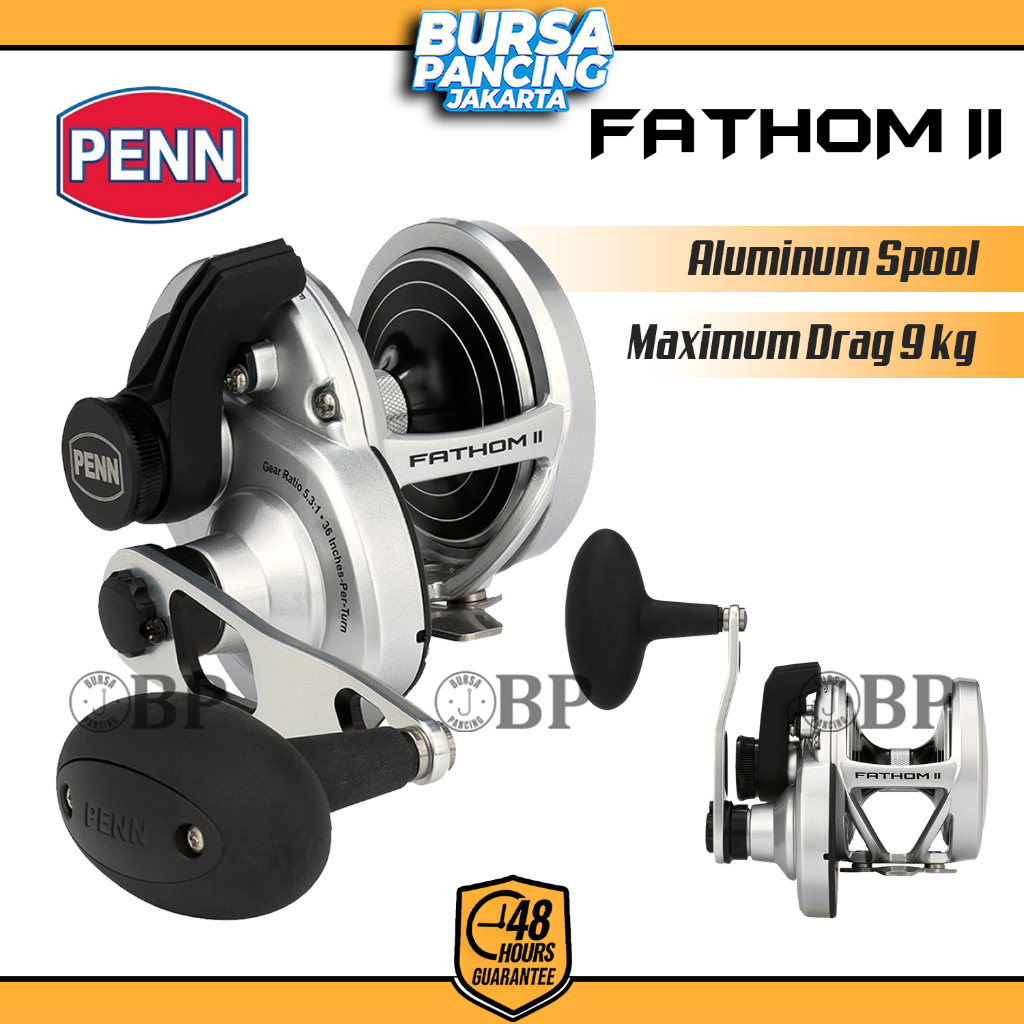 Penn Reel Pancing Overhead Fathom II FTHII10XNLDLH CV RLBX Handle Kiri - Reel Pancing Jigging