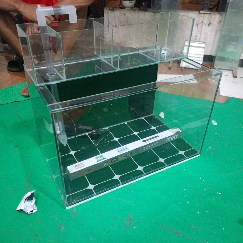 Filter talang kaca Aquarium 60cm Top Filter akuarium kaca