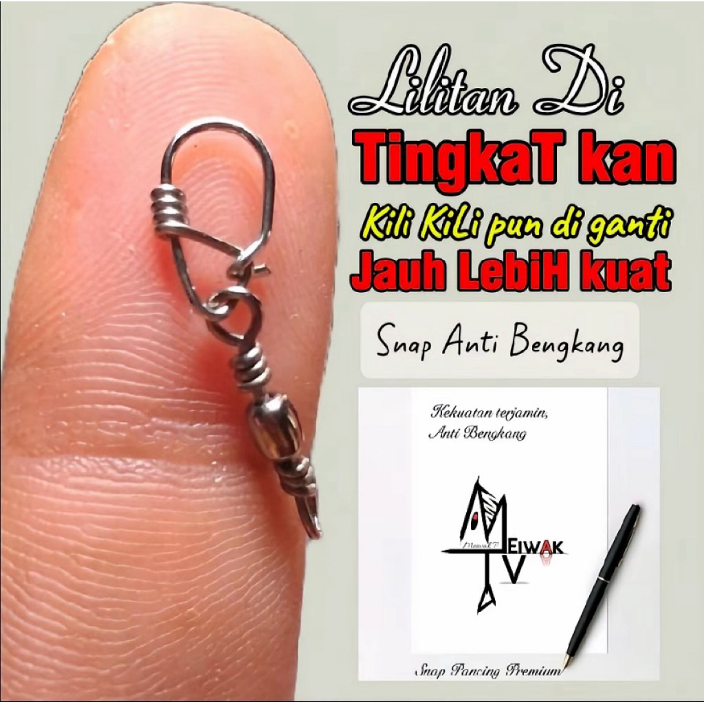 Snap Pancing Anti Bengkang, Snap Meiwak Tv, cocok untuk gabusan, toman, serta ikan besar kecil lain 