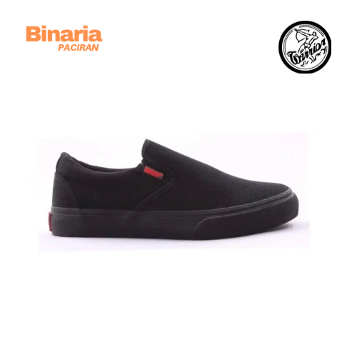 Sepatu Pria Tampan Warrior Arthur Slip On Hitam Dop Original