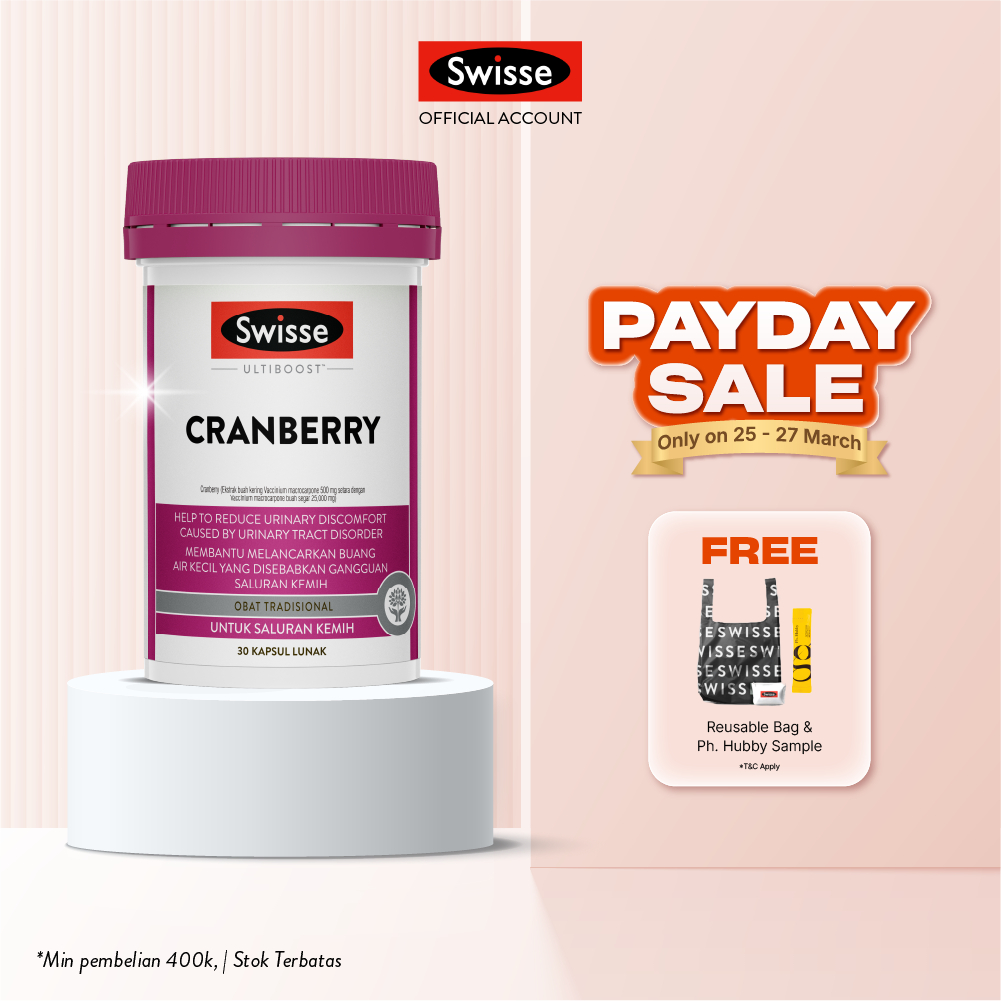 Swisse Ultiboost Cranberry - Multivitamin Suplemen & Vitamin Pelancar Saluran Kemih