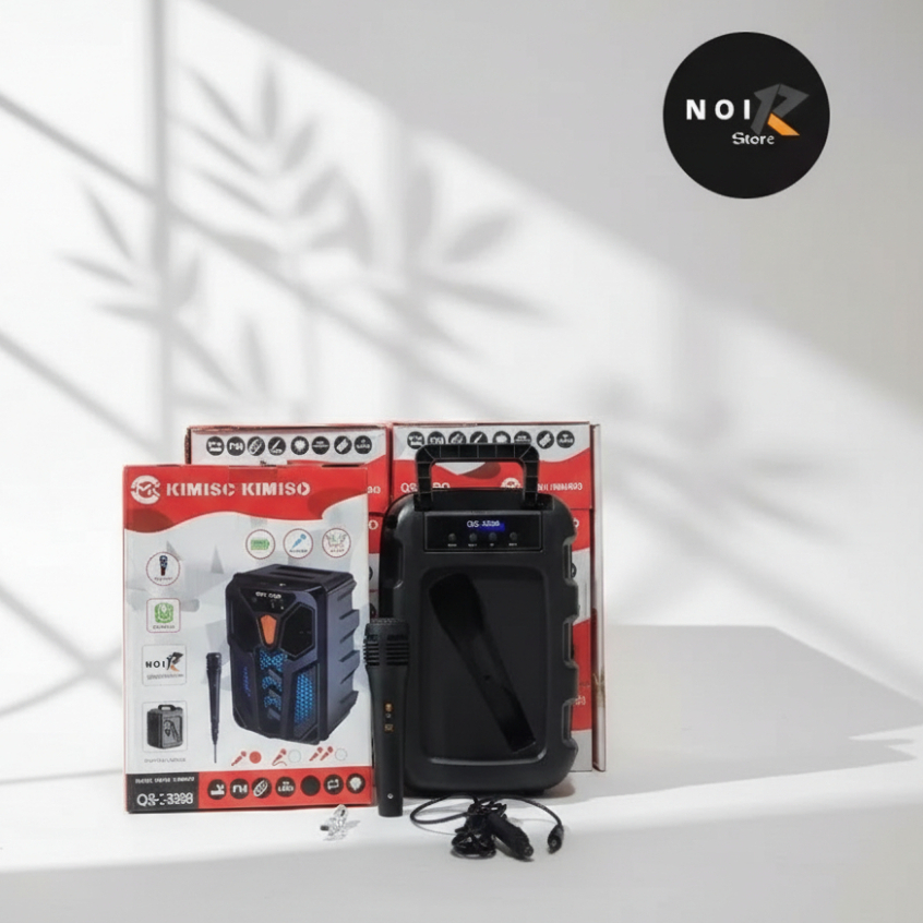 NOIR Speaker Bluetooth Kimiso MKC3398 Size 6.8" Inchi +mic kabel