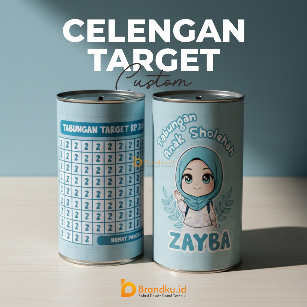 Brandku.id Tabungan Target Custom Celengan Karakter Anak Celengan Target Custom Souvenir Ulang Tahun