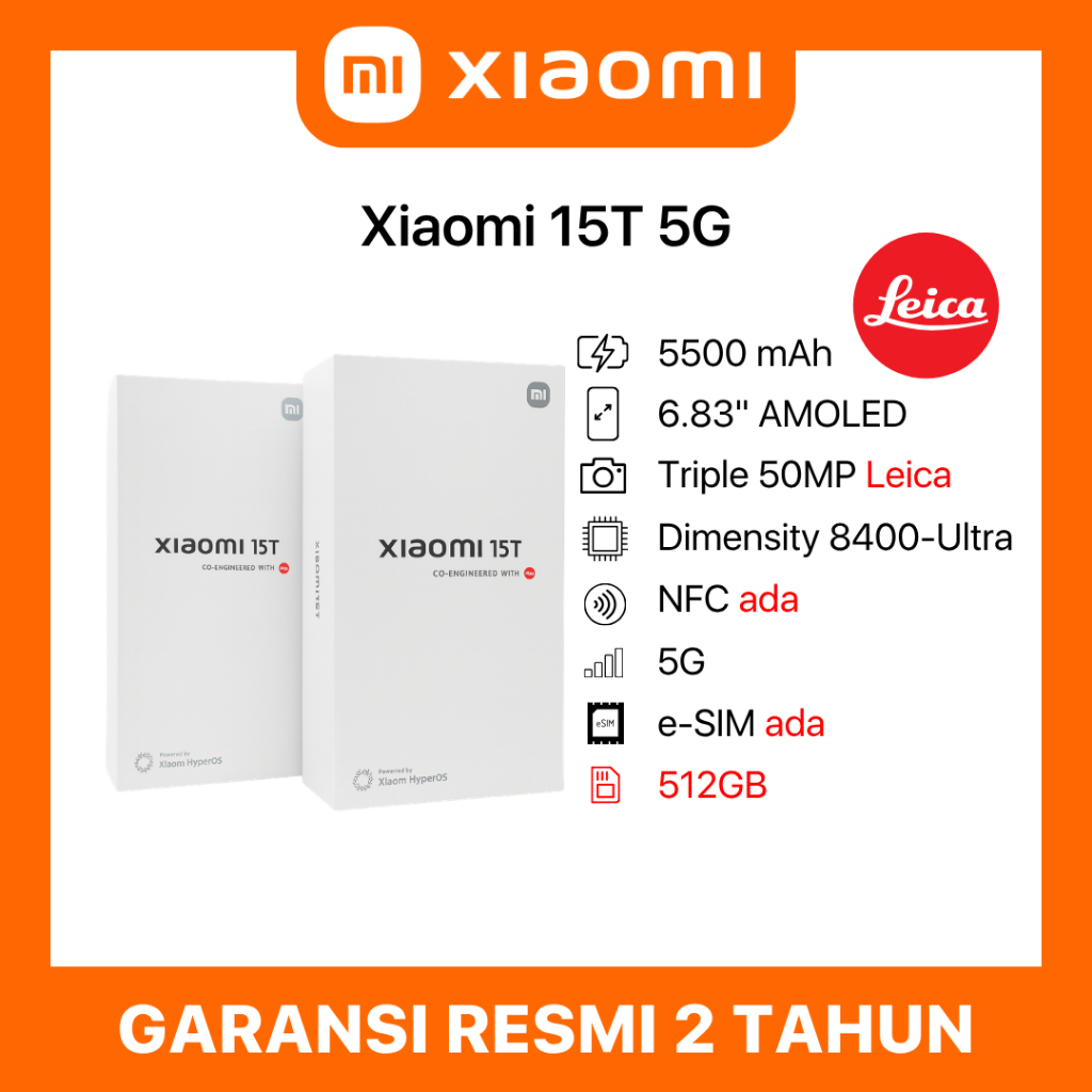 Xiaomi 15T 5G 12/512 | 12/512GB | 12GB 512GB Garansi Resmi