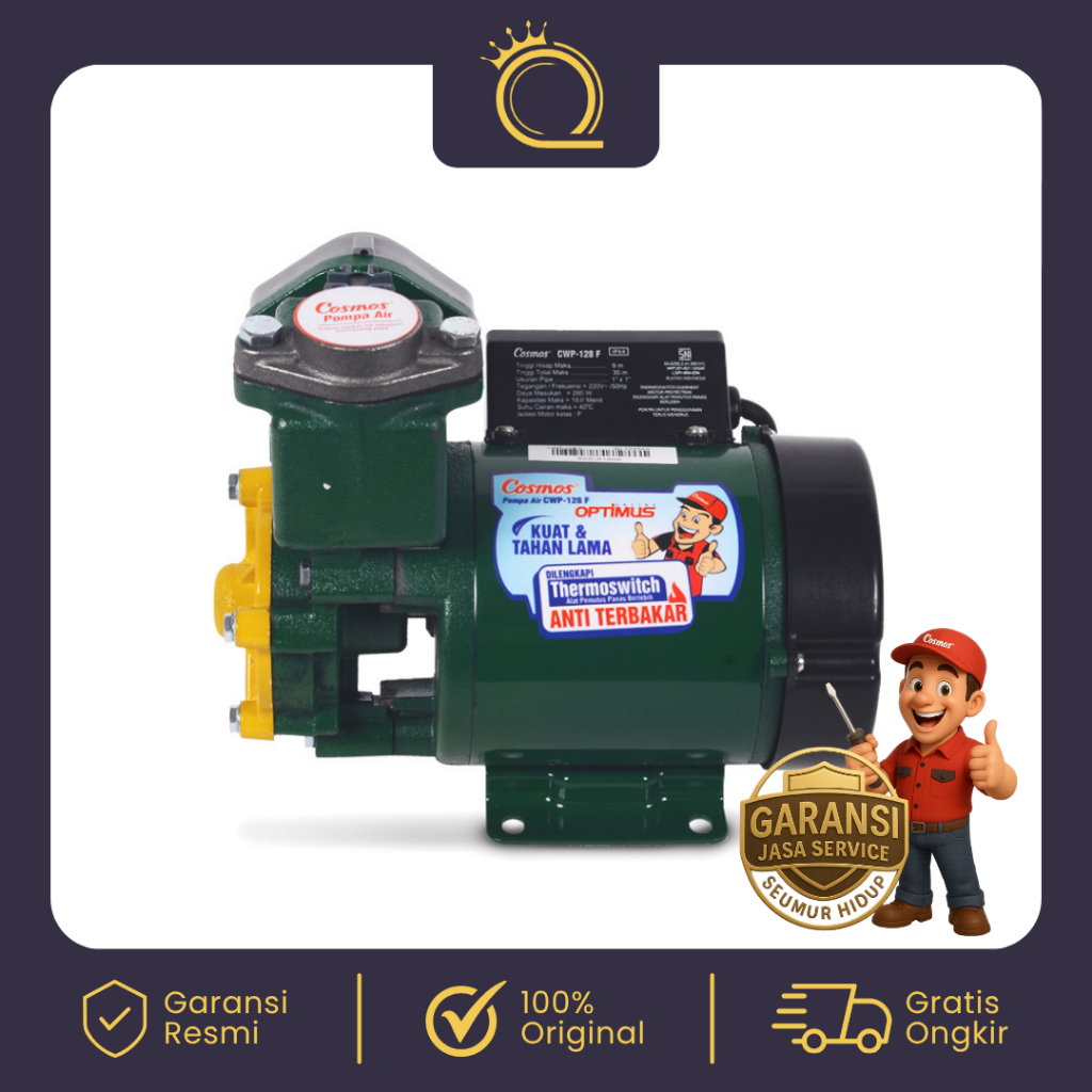 Cosmos Pompa Non Otomatis CWP-128 F with Overheat Protection