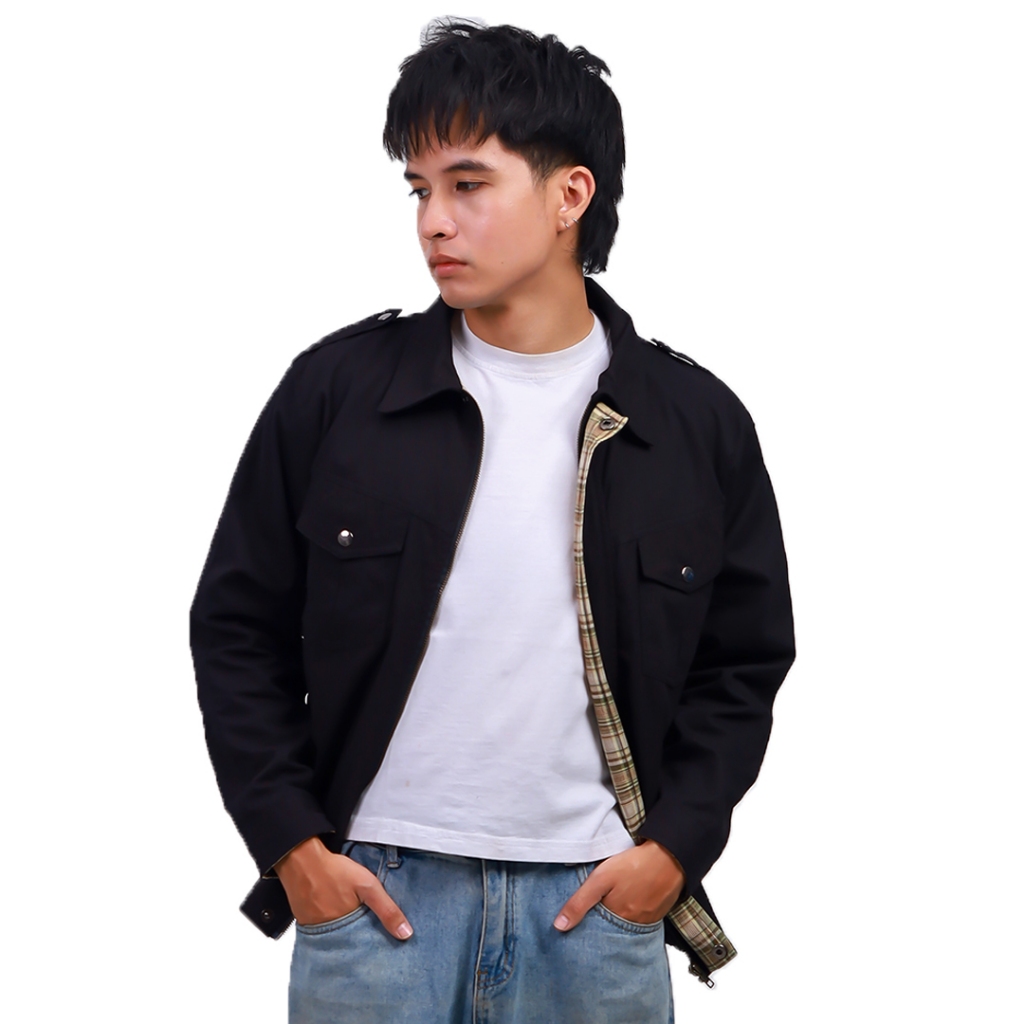 Nookly Work Jacket Chester Black Shacket Jaket Pria