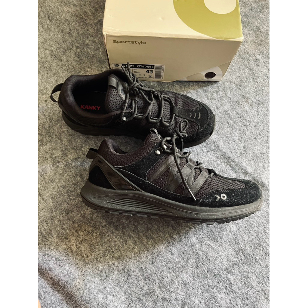 kanky sportstyle kitadake all black size 43 preloved