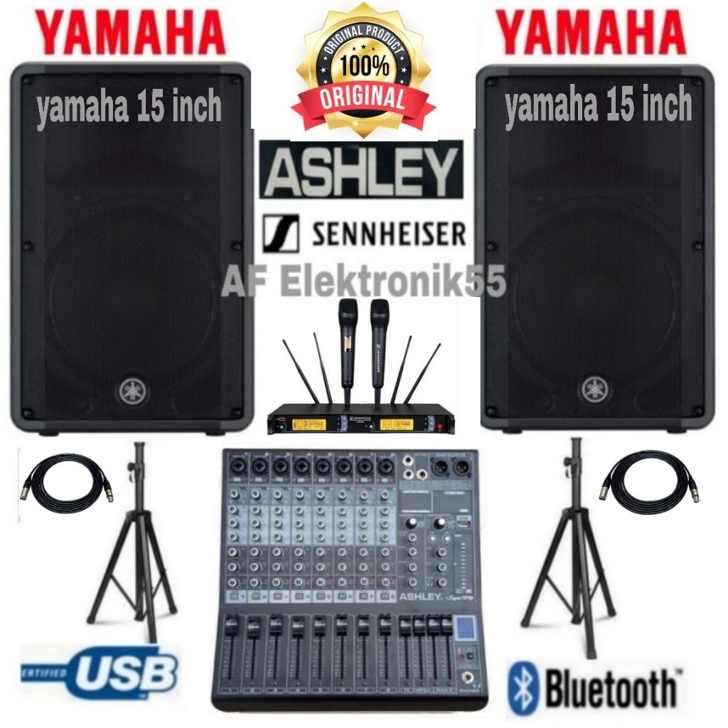 Paket Sound System Yamaha DBR 15 Inch + Mixer Ashley 8 Channel Original