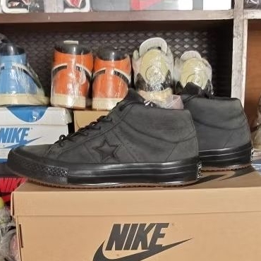 Converse Mid One star Mono Black, Nubuck Leather, SZ.40/255.garansi original.