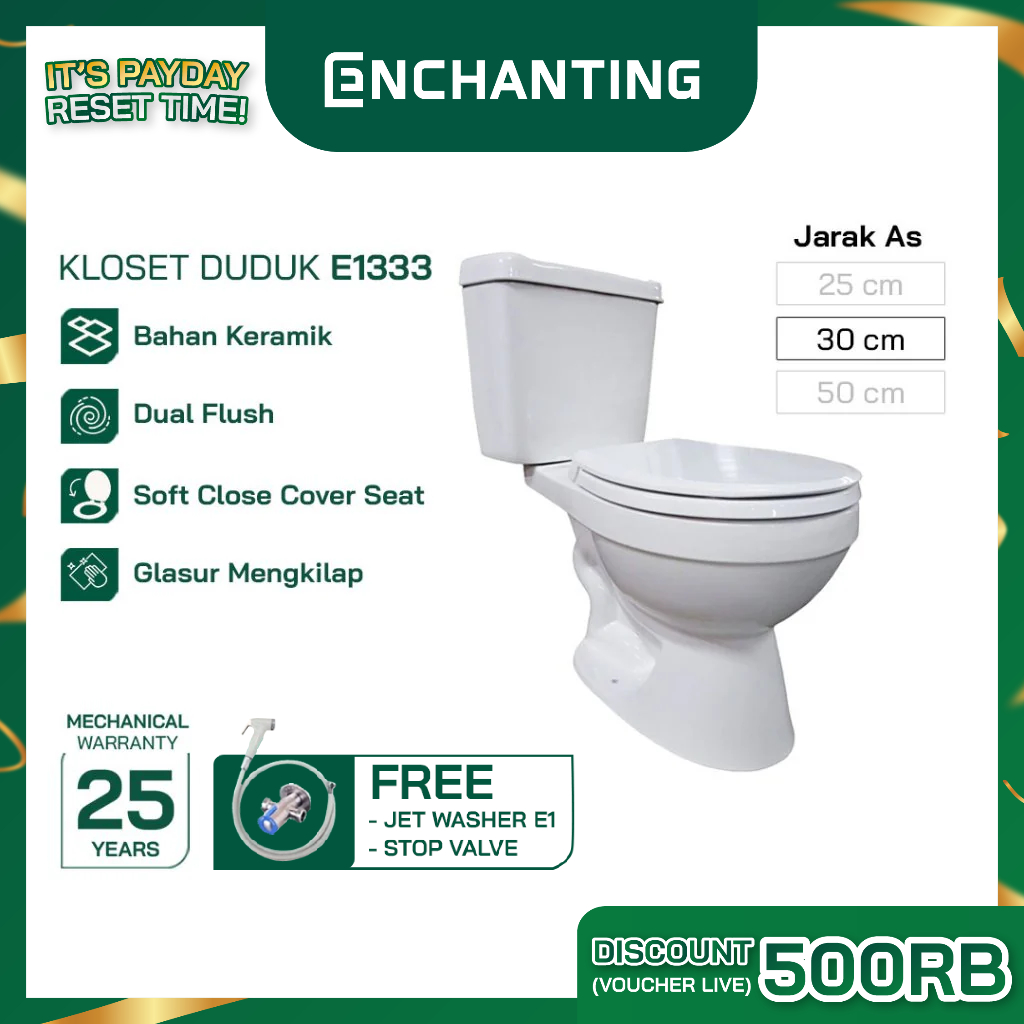 Toilet / Kloset Duduk Europe Enchanting E1333 Bergaransi