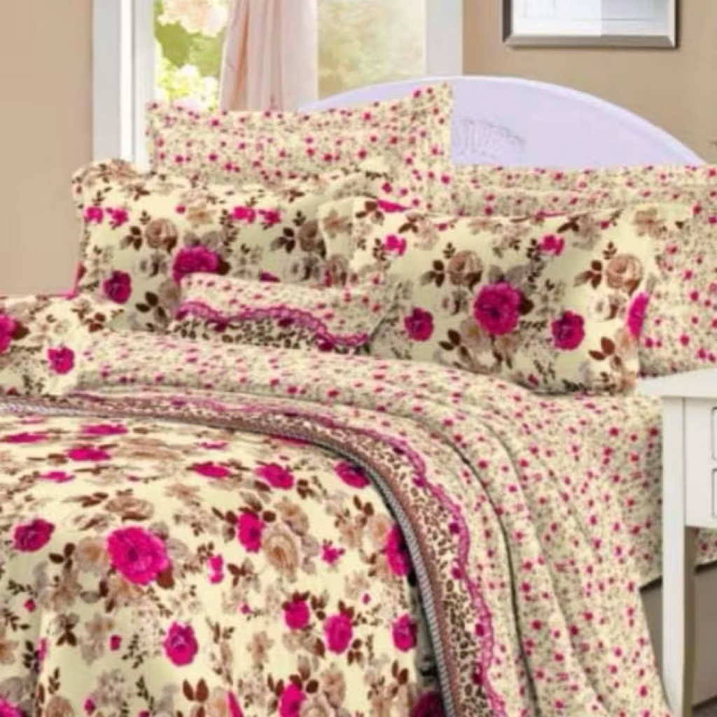 Sprei Motif Super Jumbo Ukuran 240X240 dengan 2 Sarung Bantal dan Satu Sarung Guling Homemade Sprei 