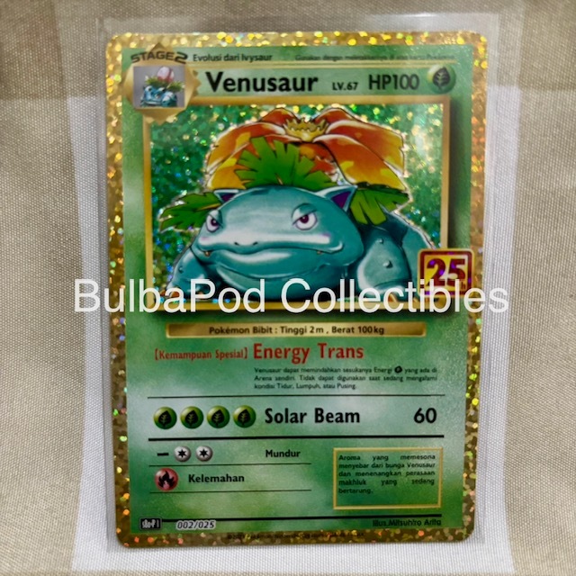 Pokemon TCG Indonesian Venusaur S8a-P 002/025 Promo 25th Anniversary Edition