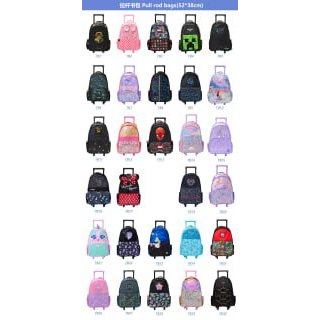Tas Trolley Sekolah Anak Smiggle Minecraft, Minnie, Mickey, Mermaid