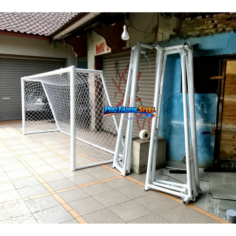 ProFabric Steel Tiang Gawang Futsal 1 Set 2 Gawang Standar FIFA Bongkar Pasang Praktis