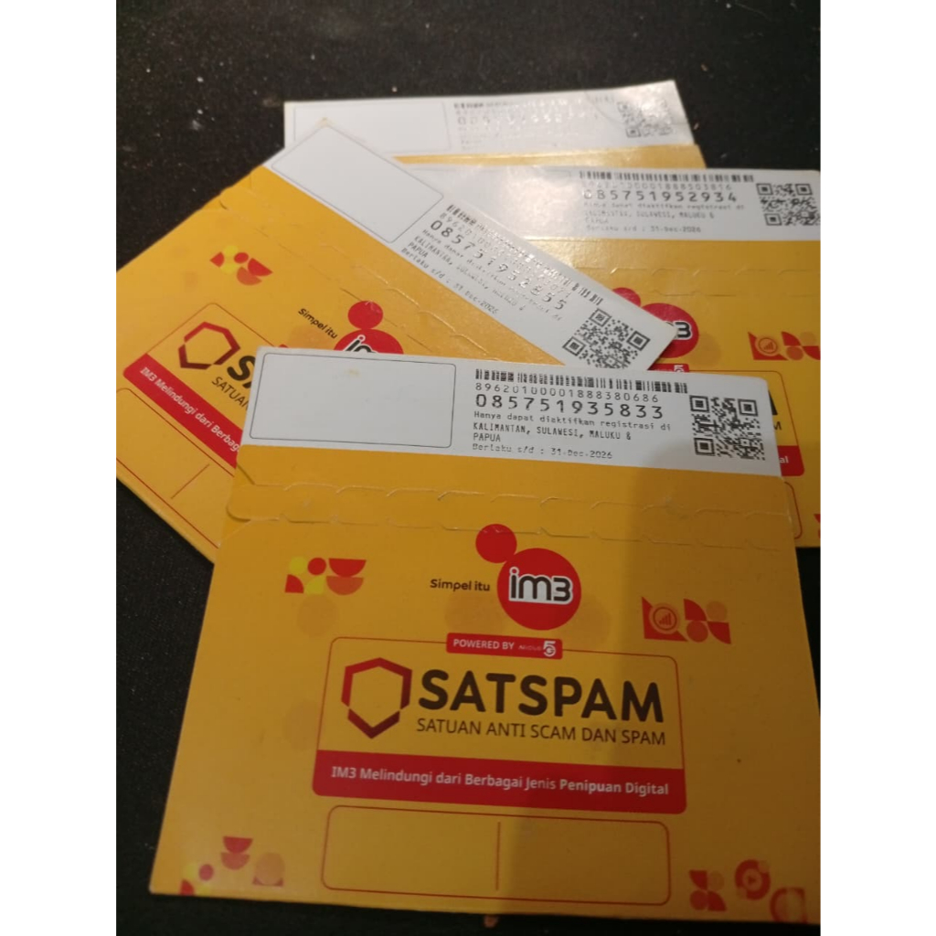 Kartu Perdana im3 indosat Sudah Regist Siap Pakai Siap Kerja