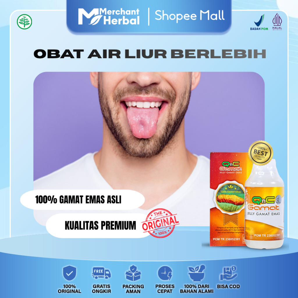 Obat Air Liur Berlebih, Hipersalivasi Herbal Banyak Dicari QnC Jelly Gamat Emas ASLI 100% ORIGINAL