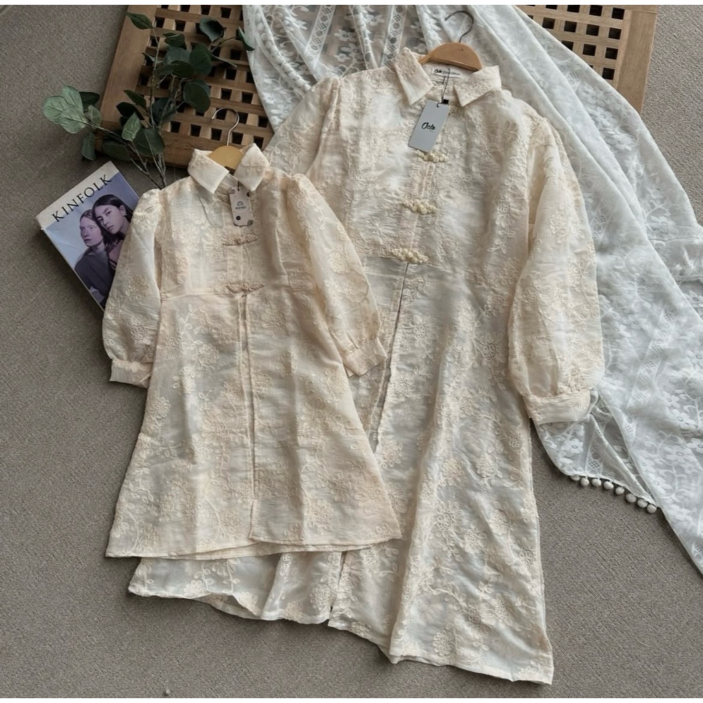[Siap Kirim] Cardela Tunic Oclo Branch Flo mom & kids size L baju couple ibu dan anak | dress couple