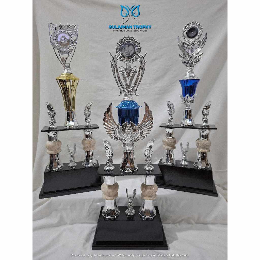 Piala Trophy Kaki 2 Platinum Silver Marmer Satuan
