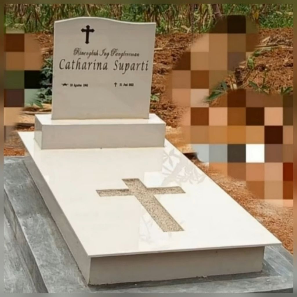 Kijing Makam Kristen Marmer Putih ( bisa custom )