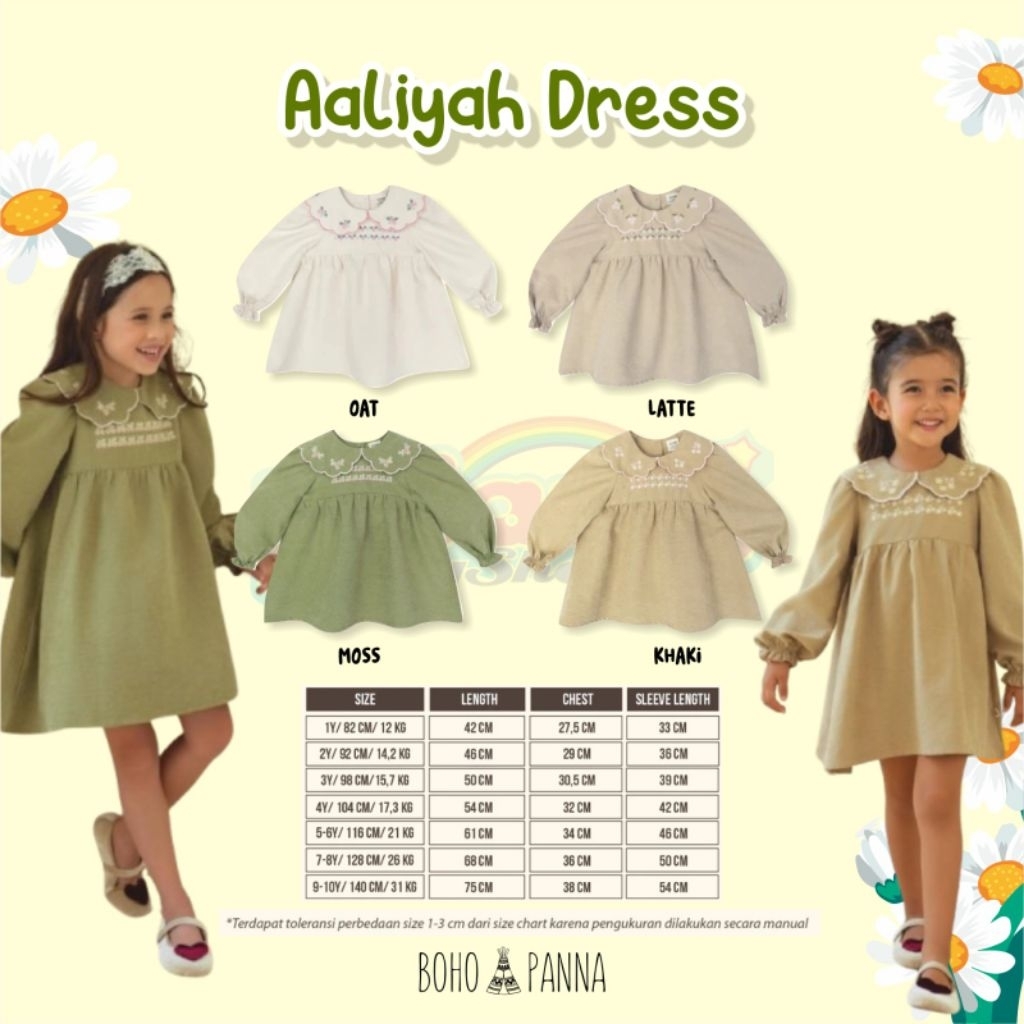 BOHOPANNA | BOHOPANNA AALIYAH DRESS | BOHOPANNA DRESS | DRESS ANAK PEREMPUAN