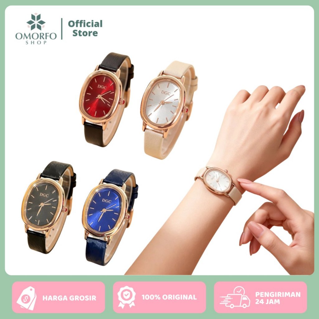 [Omorfo] Accessories Jam tangan DGC W637 | DGC W637 Jam Tangan Wanita Analog Strap PU Dial Oval Keci