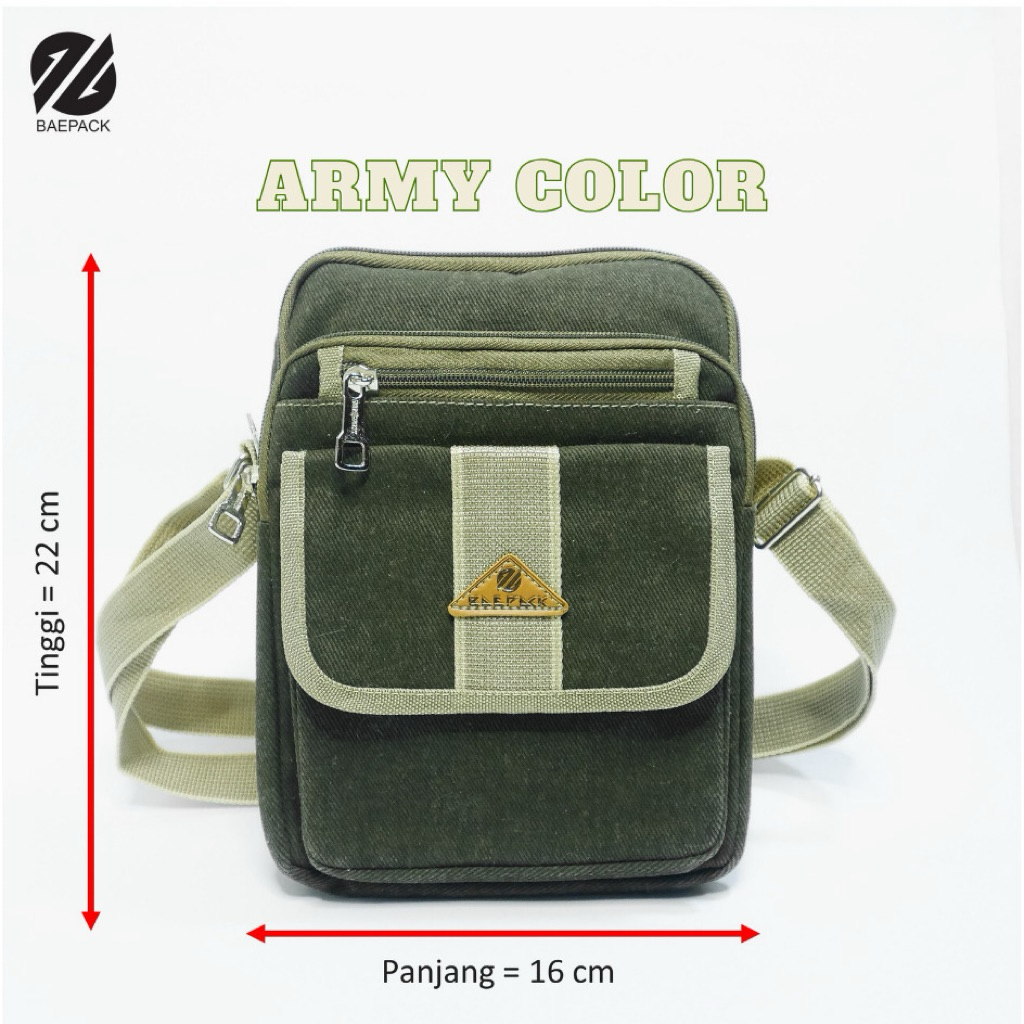 Baepack Alfie Slingbag / Tas Selempang Kanvas Pria/Wanita