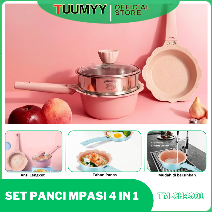 PANCI SET BABY FLOWER MPASI WOK PAN FRY PAN TM-CH4901-88