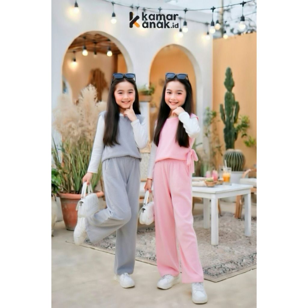 BAJU SETELAN ANAK PEREMPUAN GAMIS SYAR'I BAJU MUSLIM ANAK PEREMPUAN SET CHIKA 3-10 TAHUN