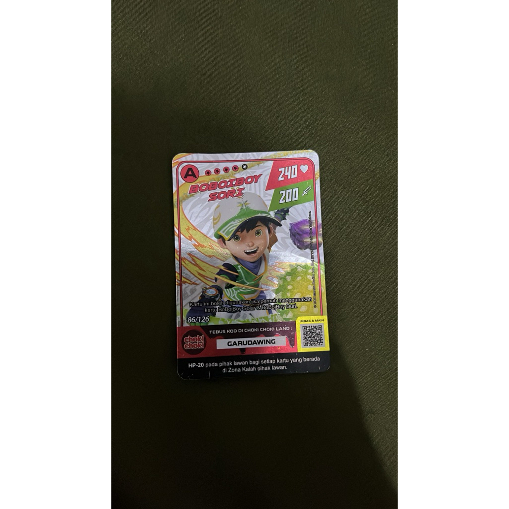 kartu boboiboy sori