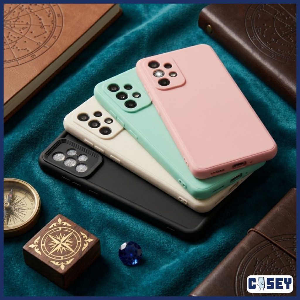 Case SAMSUNG Macaron Polos Hitam Pink Ungu Hijau Cream A01 A12 A02 A51 A22 A32 A02S A31 A32 A52S