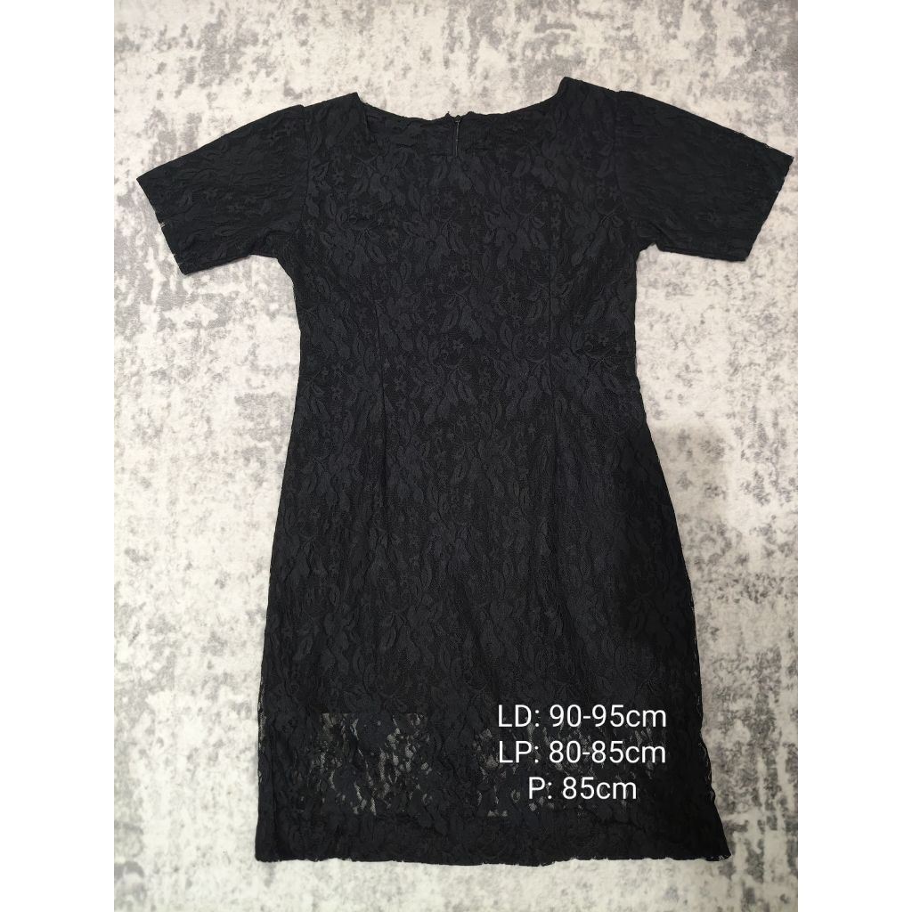Preloved Dress brokat hitam