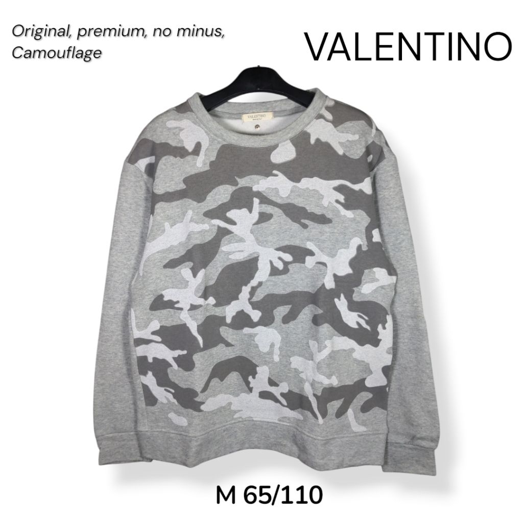 VALENTINO Long Sleeves Sweater Sweatshirt Crew Neck CN Original Size M Camouflage