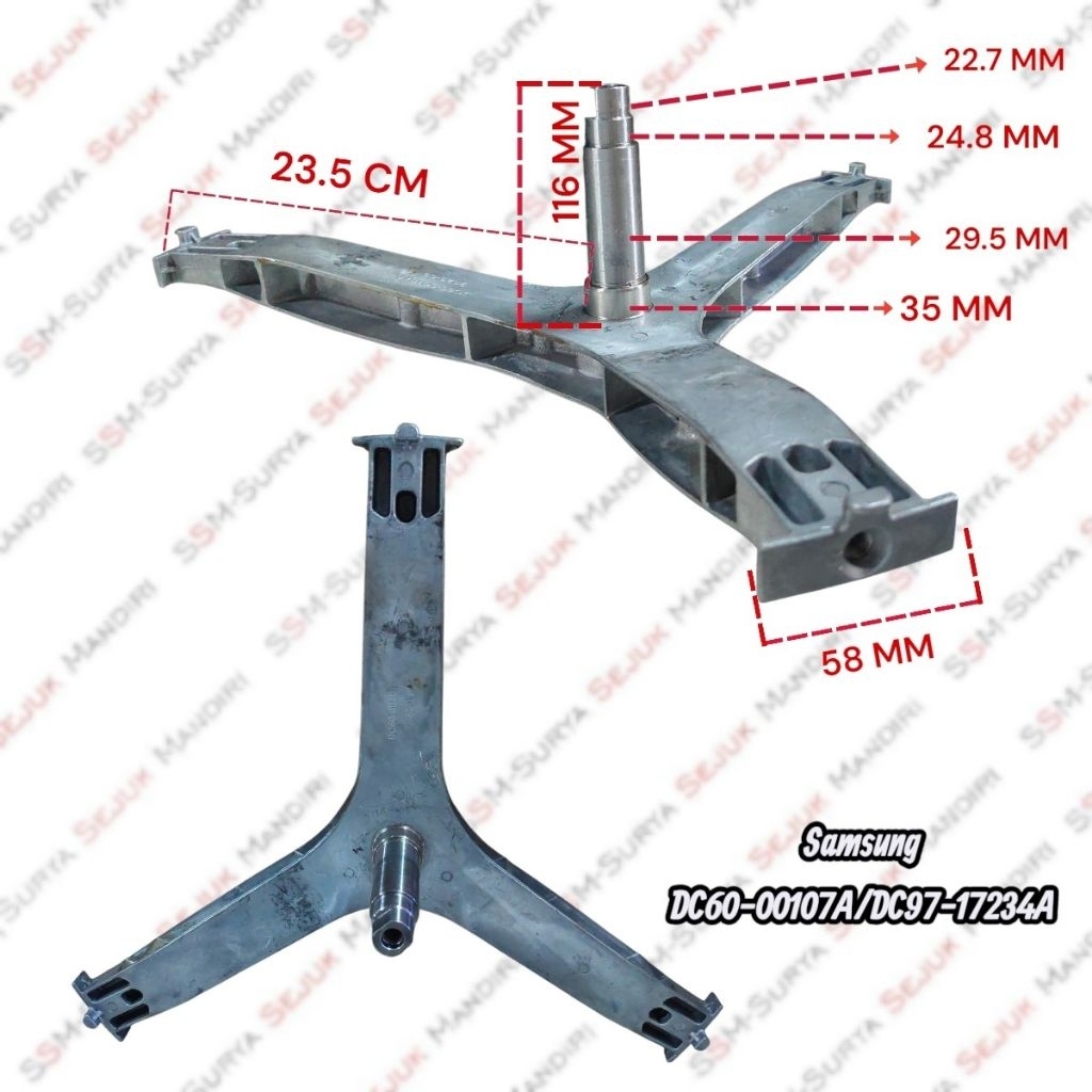 Spinner Spider Mesin Cuci Samsung DC60-00107A DC97-17234A Segitiga Mesin Cuci Samsung Inverter