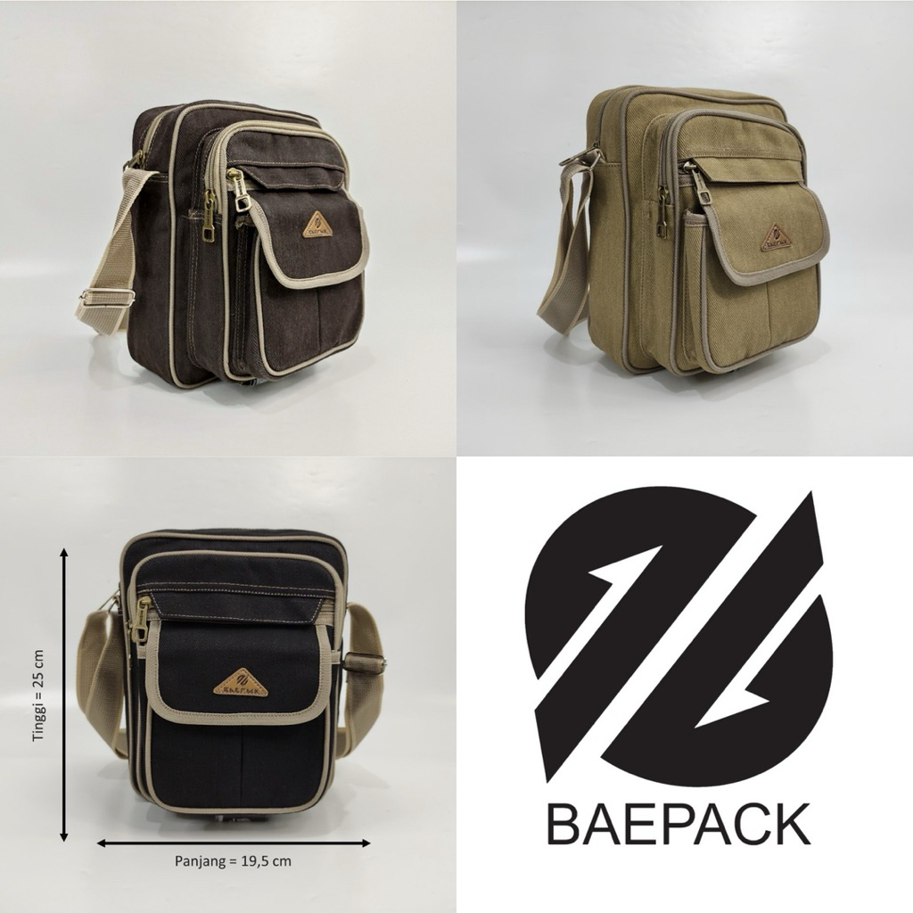 Baepack Xenof Slingbag/Tas Selempang Kanvas Pria/Wanita
