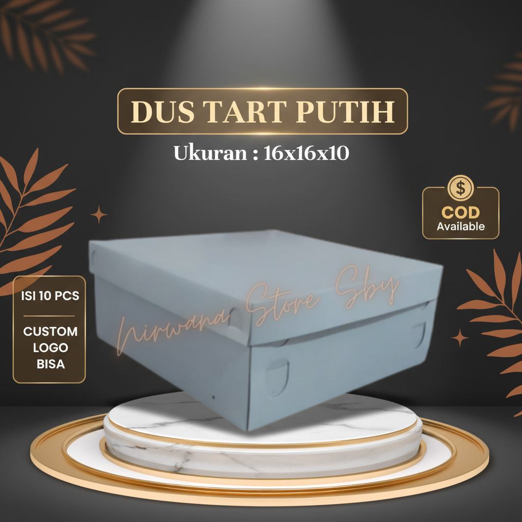 (10 Pcs) Dus Tart Putih 16x16x10 / Dus Kue / Kotak Kue / Box Kue