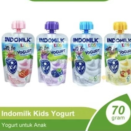 Indomilk Kids Yogurt 70gr Varian Strawberry / Blueberry / Banana Berries / Original