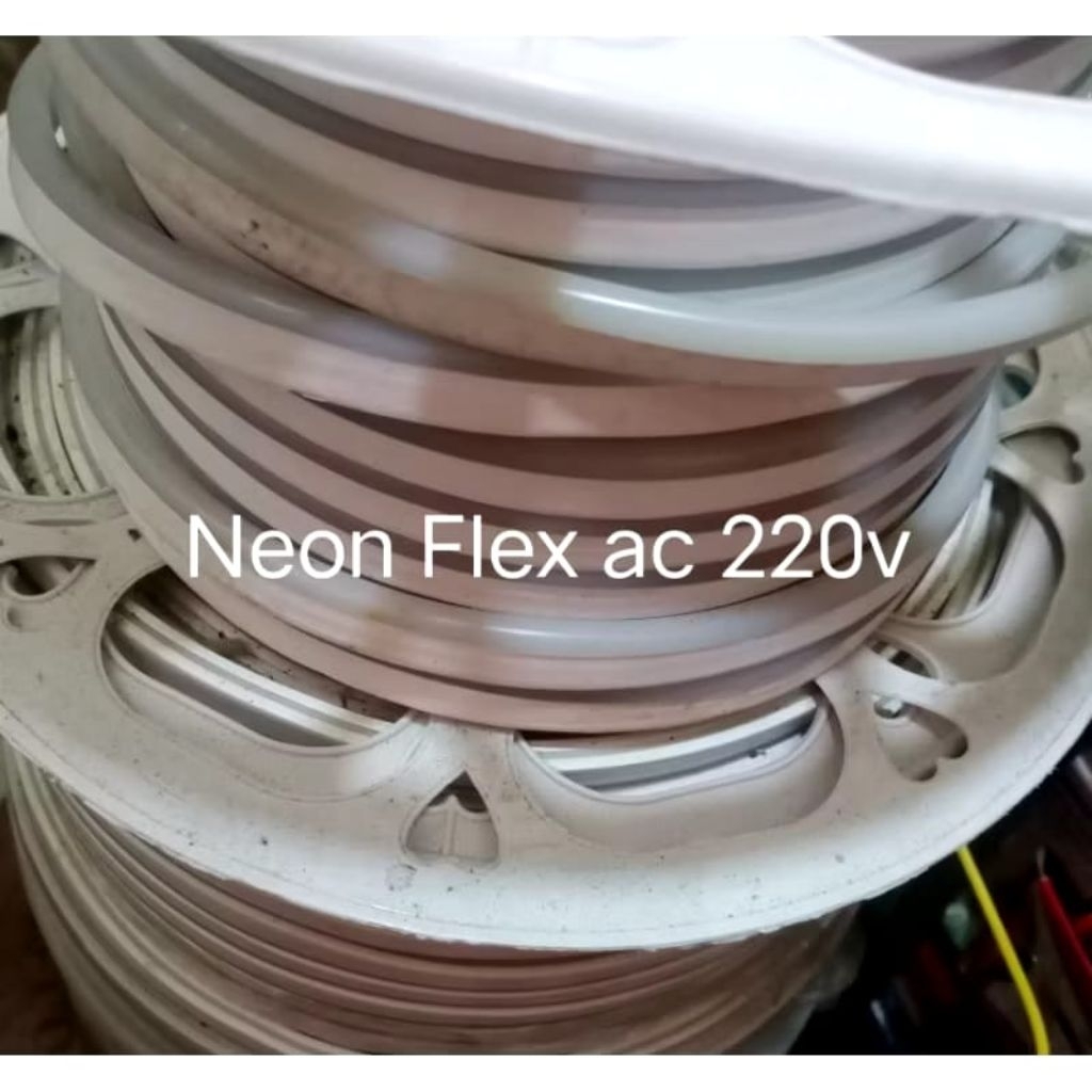 lampu neon flex LED 220vac meteran led neon flex 220v(paket socket+1meter)