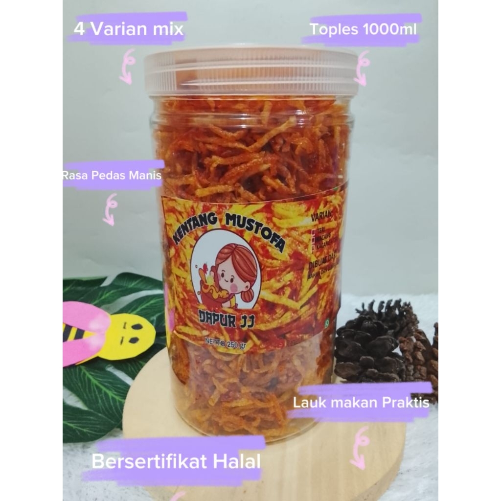 Kentang Mustofa Pedas Manis  Kemasan  toples 1000ml