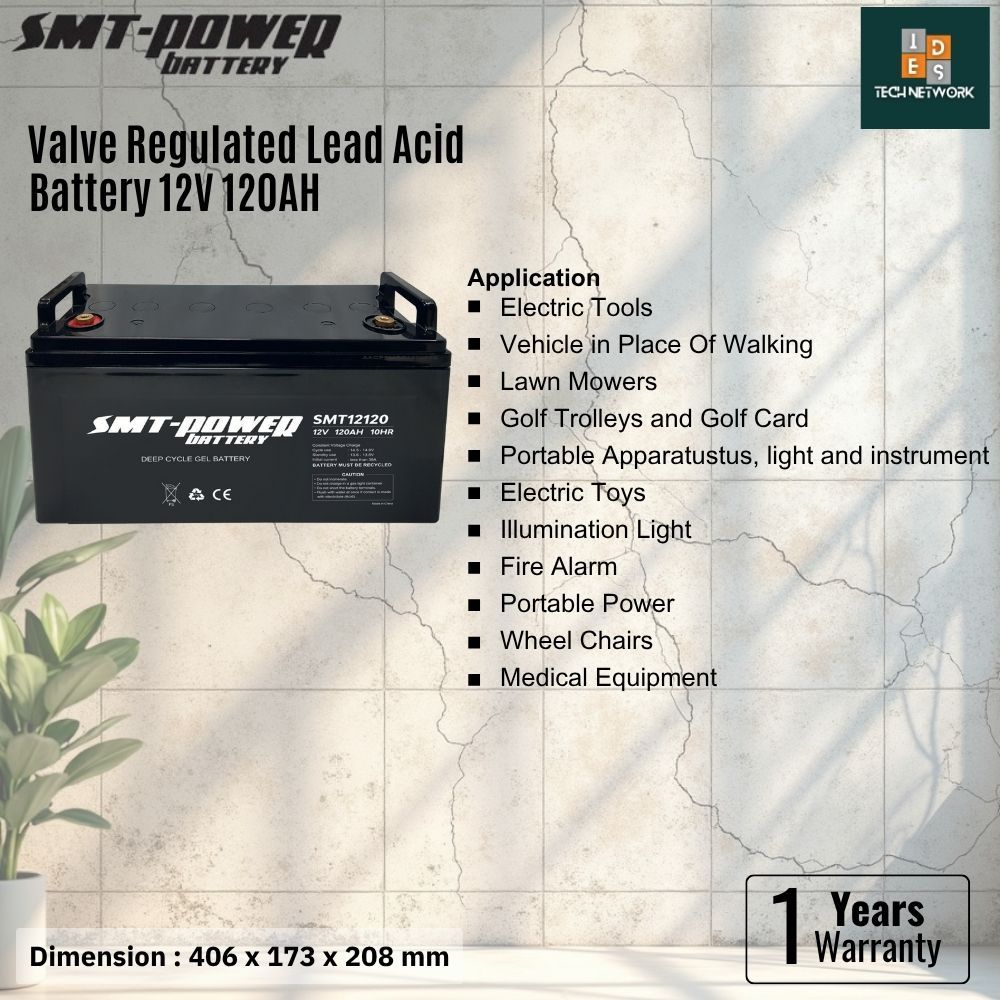 SMT Power Baterai VRLA SMT12120 12V 120AH