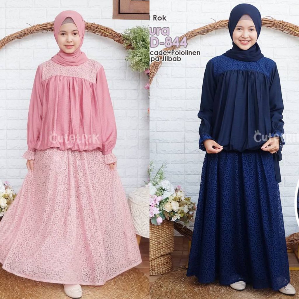 y CUTETRIK NURA BROCADE ONE SET ROK ANAK Perempuan REMAJA TERBARU