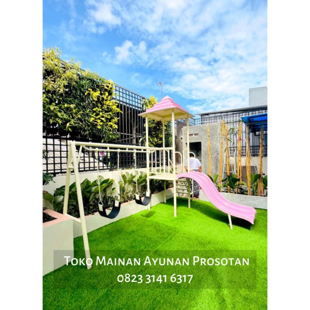 Mainan Ayunan Set Perosotan - Mainan Ayunan Set Prosotan - Playground Ayunan - Mainan Anak Tk Paud -