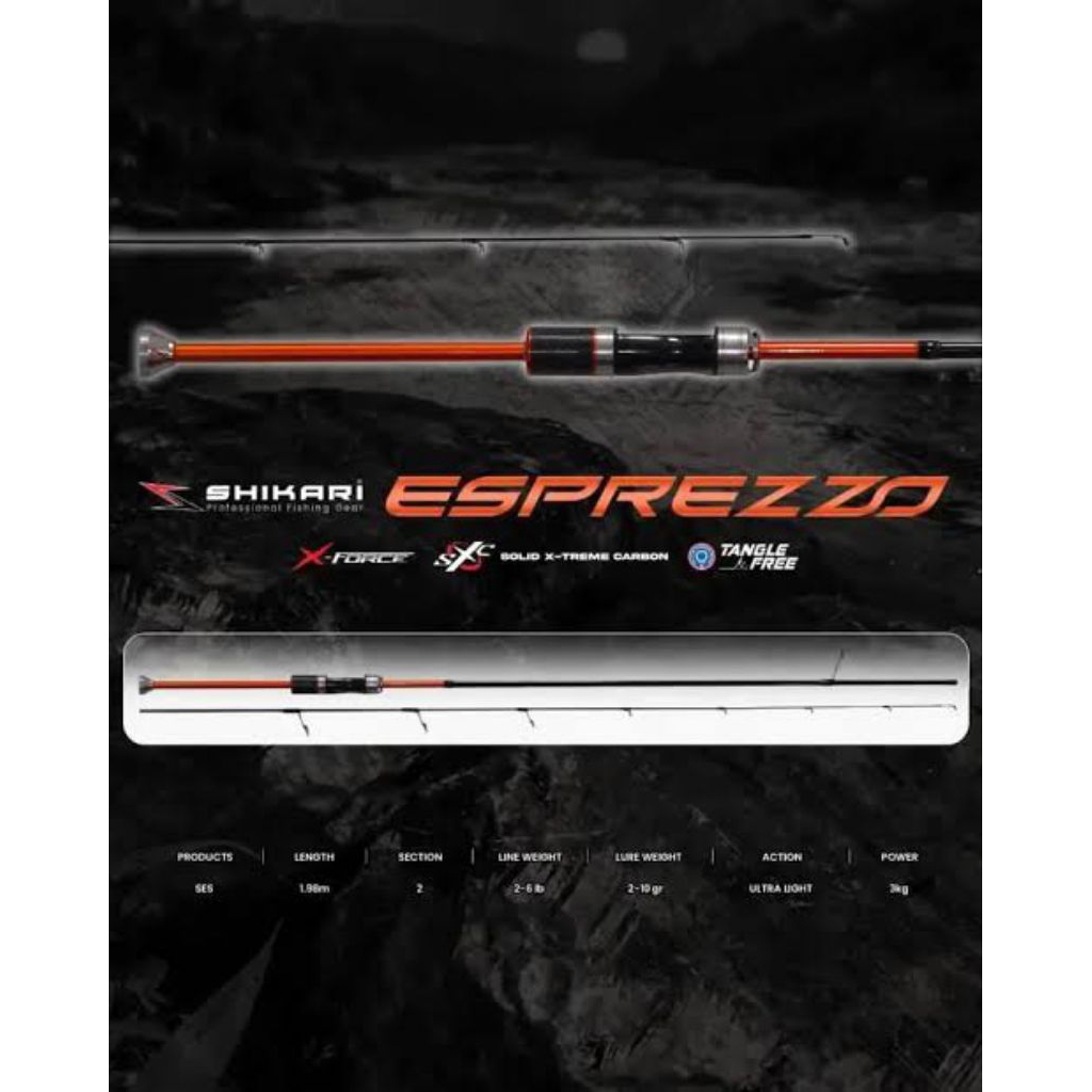 joran pancing carbon UL ultralight shikari esprezzo 198 murah laris semarang original free packing p