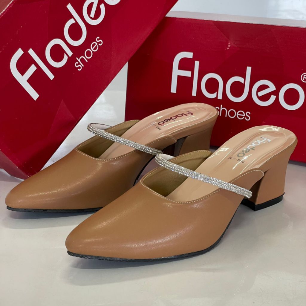 Sandal Slop Wanita / Slop Cantik Kondangan / Slop Heels Wanita / Sandal Slop