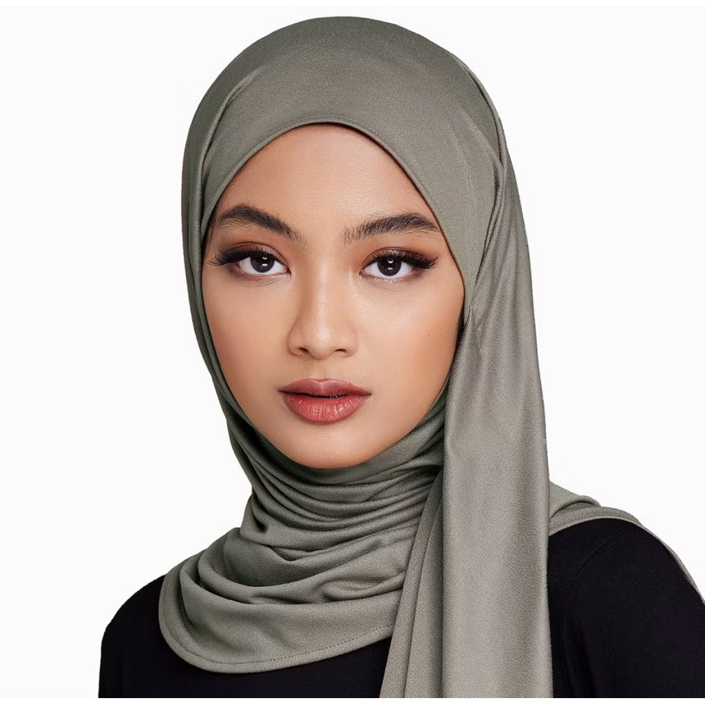 Preloved Lafiye Instant Nay dusty sage | Pashmina Instan Lafiye