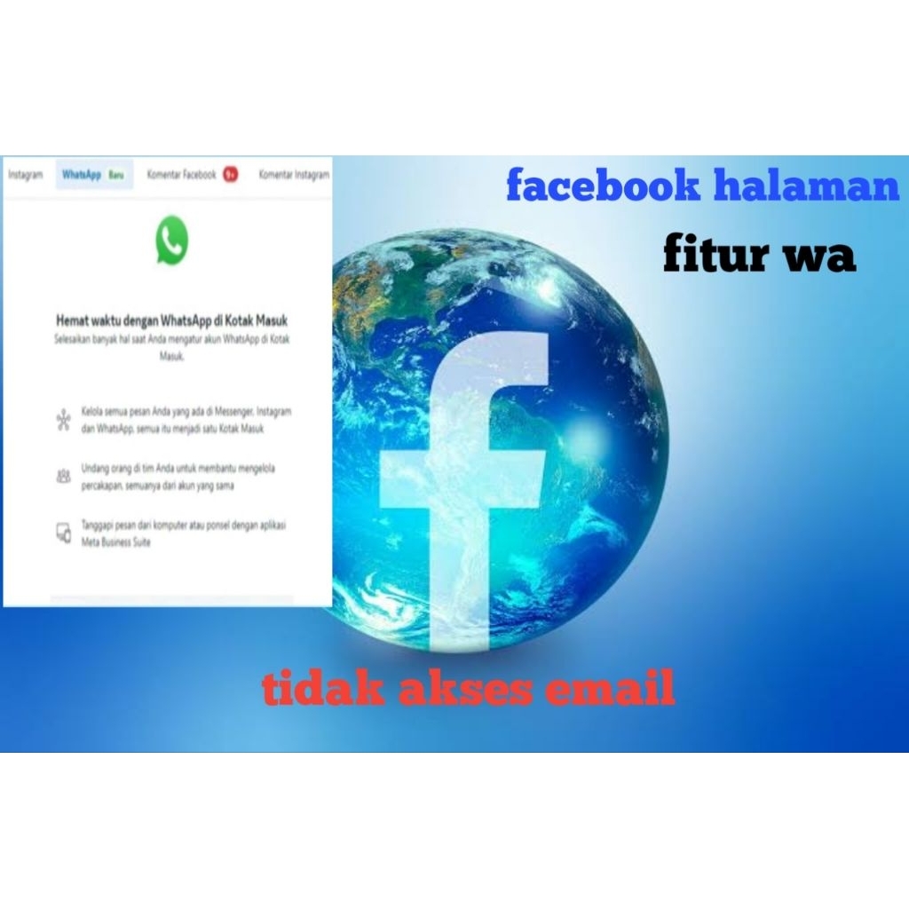 facebook + halaman + fitur wa tidak.akses email