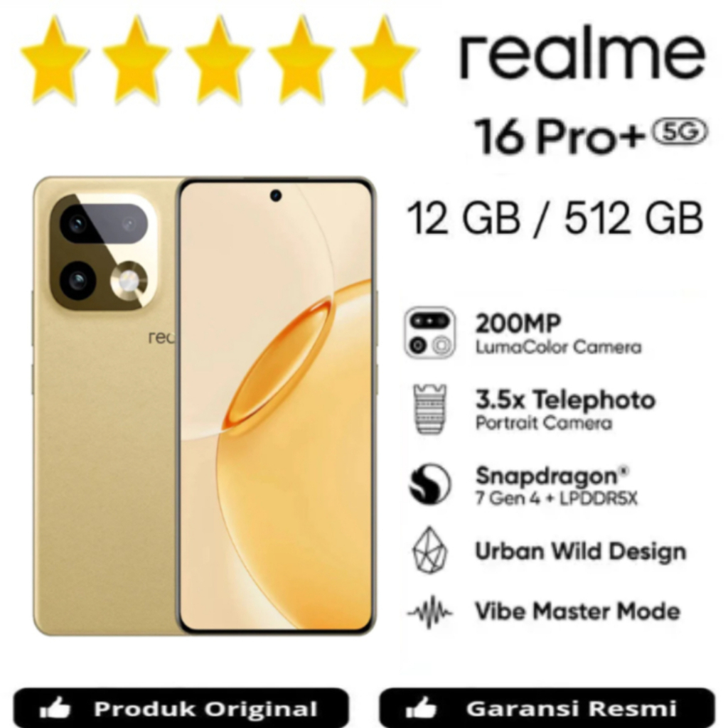 HP REALME 16 PRO+ 5G 12GB/512GB ORIGINAL