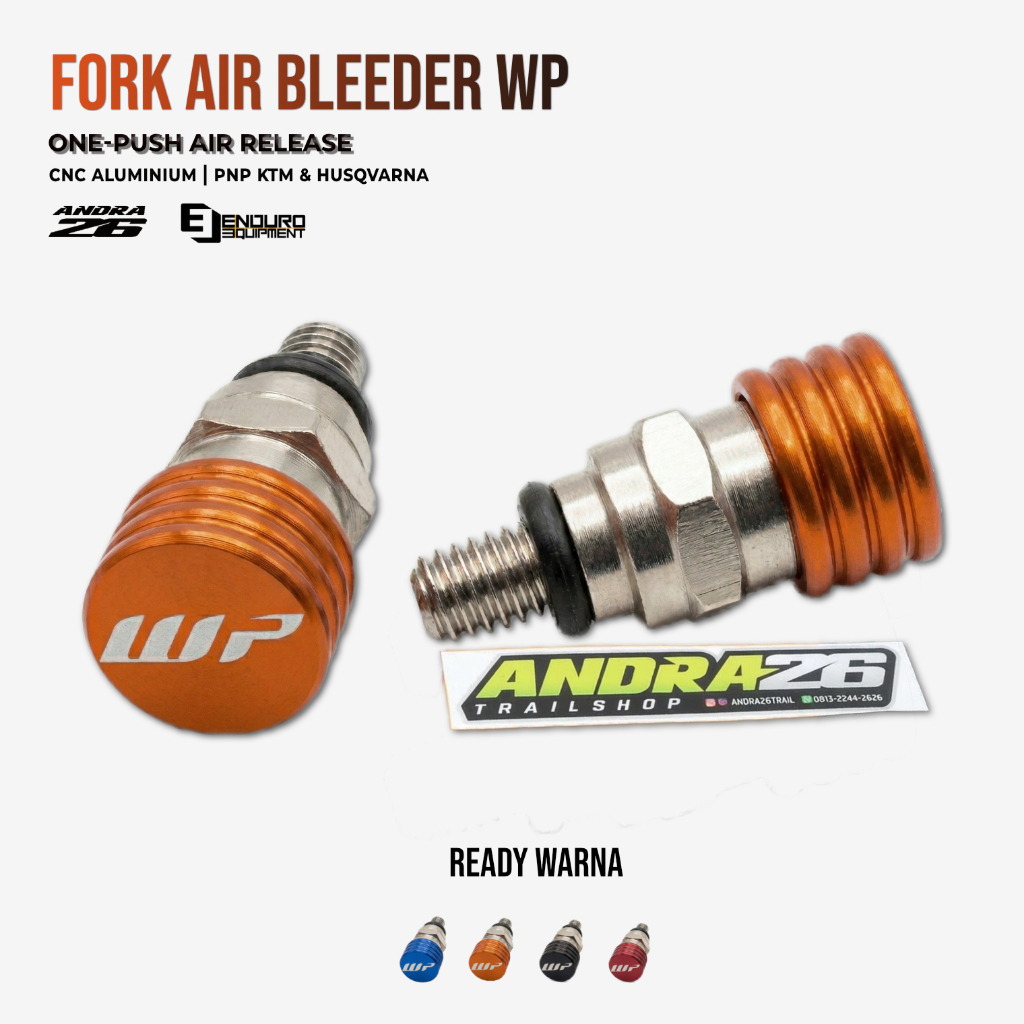 Fork Air Bleeder WP - Pentil Buang Angin Shock USD KTM & Husqvarna 43-48mm Original CNC - Valve Udar